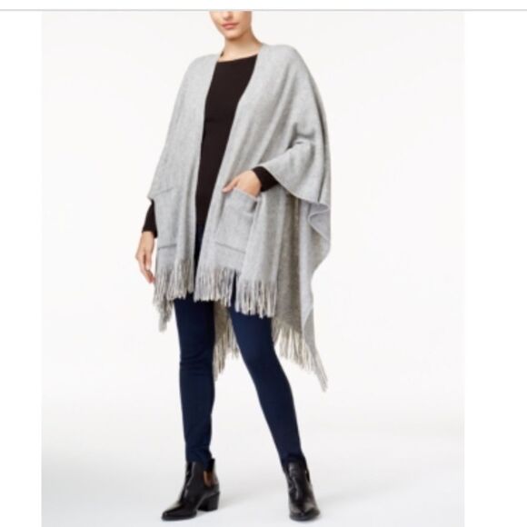 🆕 Cejon Ribbed Fringe Wrap w/Pockets OSFM - Picture 1 of 6